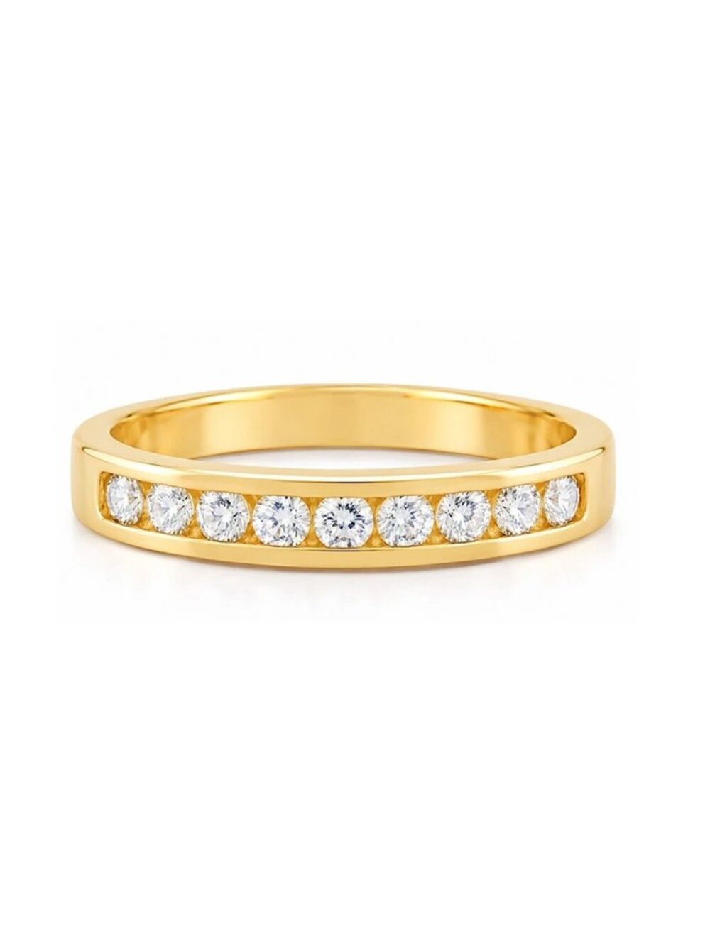 Genuine 0.25 Cts Diamond Half Eternity Ring 14k Gold